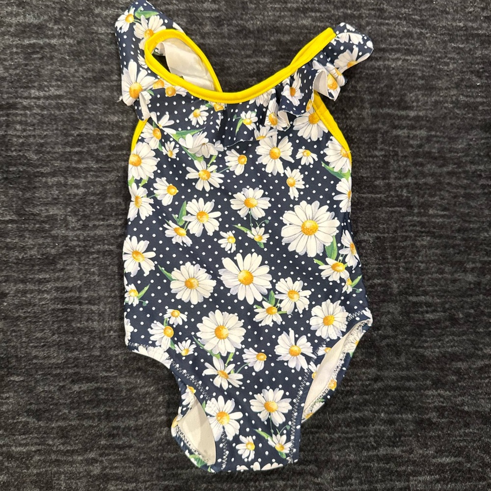 Mayoral Navy and Yellow Floral Swimsuit